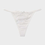 Lace-Trim Mesh V-String Panty