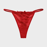 Lace-Trim Mesh V-String Panty