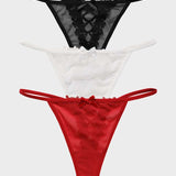 Lace-Trim Mesh V-String Panty