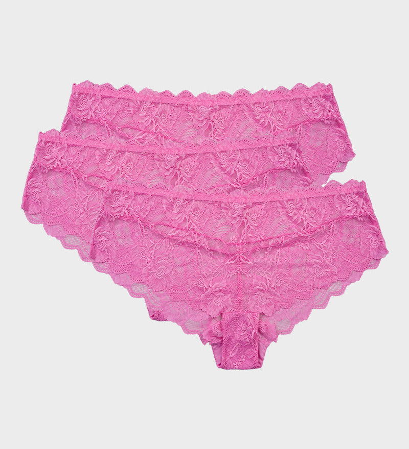 Floral Lace Seamless Brief Panty (3 Pack)
