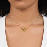 Elegant Necklace with Gold Flower