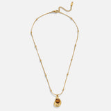 Elegant Gold Necklace with Tiger's Eye Stone