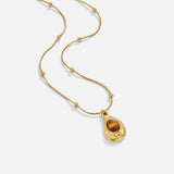 Elegant Gold Necklace with Tiger's Eye Stone