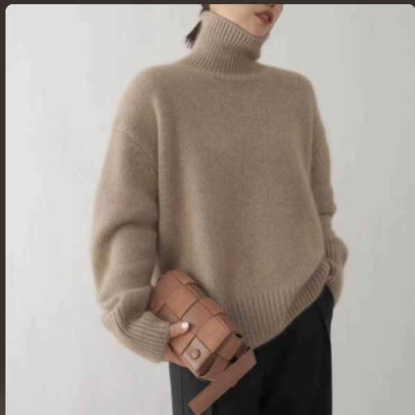 Oversized Turtleneck Cashmere Sweater for Women – Soft, Warm, Stylish, and Casual